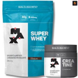 Kit Super Whey Proteína Concentrada 900g + Creatina Monohidratada 100g